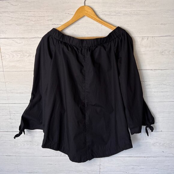 Free People Blouse Womens SZ S/P Black Show Me Some Shoulder Slit Sleeve Modern - Picture 12 of 14